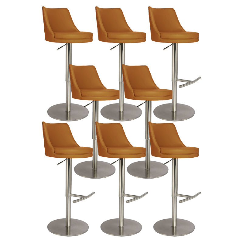 Tabouret de comptoir rotatif de style moderne avec coussin en cuir