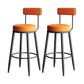 Modern Metal Legs Upholstered Indoor Bar Stool with Footrest