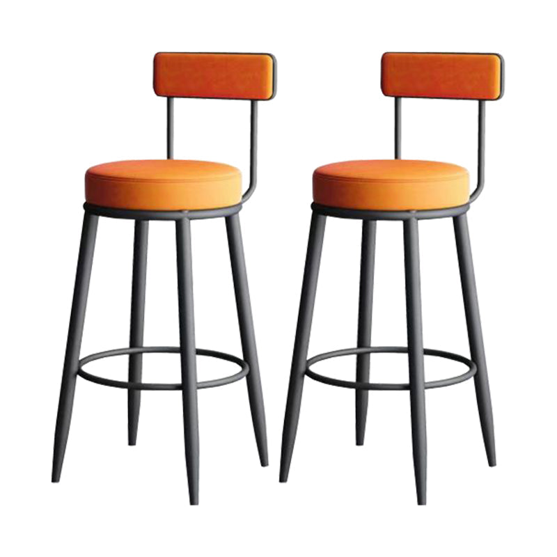 Modern Metal Legs Upholstered Indoor Bar Stool with Footrest