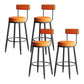 Modern Metal Legs Upholstered Indoor Bar Stool with Footrest
