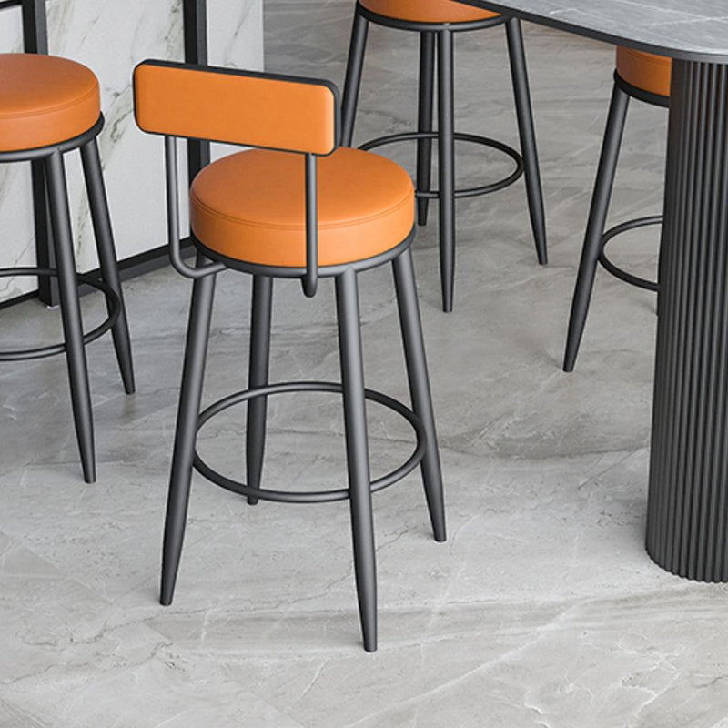 Modern Metal Legs Upholstered Indoor Bar Stool with Footrest
