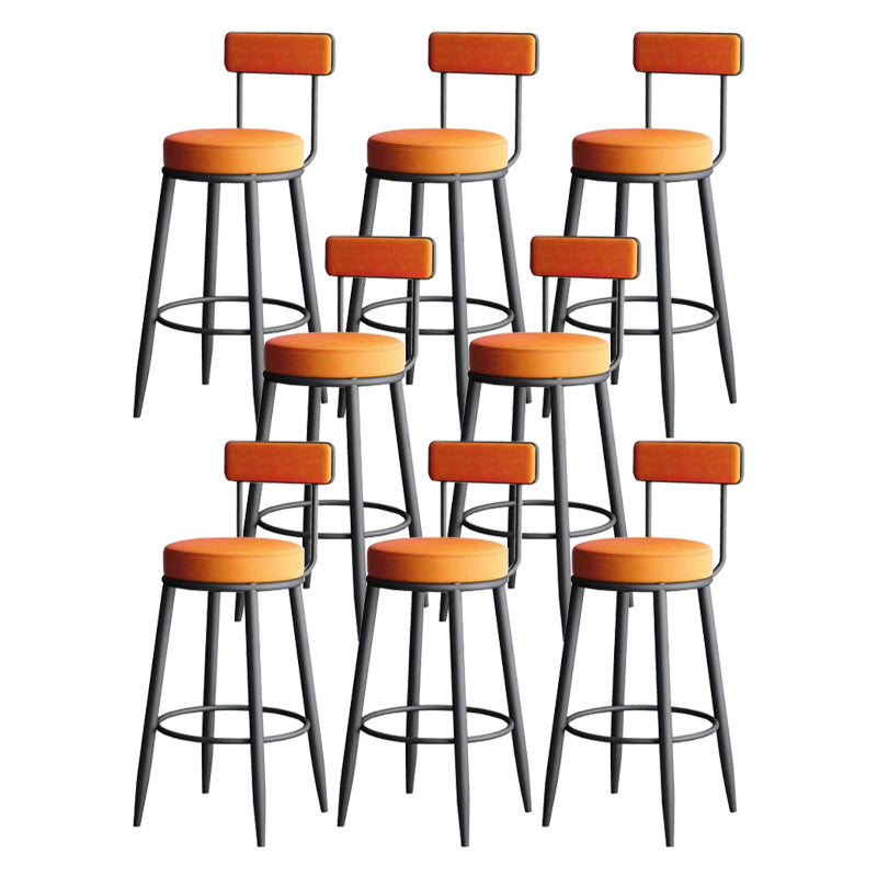 Modern Metal Legs Upholstered Indoor Bar Stool with Footrest