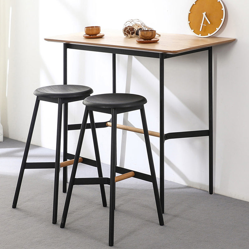 Contemporary Round Backless Armless Bar Stools with Metal Legs Clearhalo 'Bar Furniture' 'Bar Stools' 'bar_stools' 'furn' 'furn_bar_stools' 'Furniture' 'Kitchen & Dining Furniture' 7718557