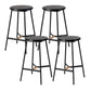 Contemporary Round Backless Armless Bar Stools with Metal Legs Black 4 Piece Set Clearhalo 'Bar Furniture' 'Bar Stools' 'bar_stools' 'furn' 'furn_bar_stools' 'Furniture' 'Kitchen & Dining Furniture' 7718561