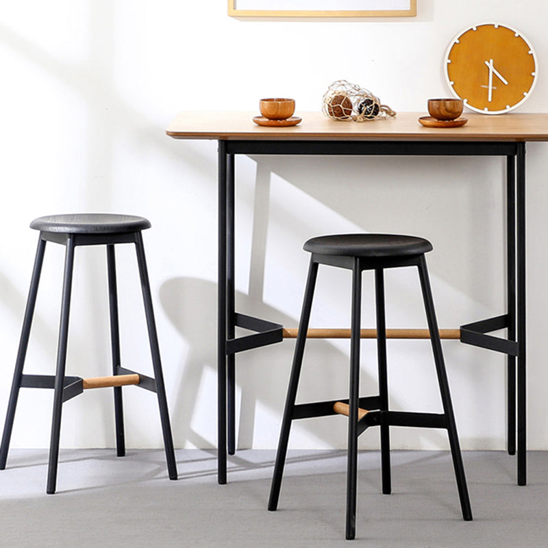 Contemporary Round Backless Armless Bar Stools with Metal Legs Clearhalo 'Bar Furniture' 'Bar Stools' 'bar_stools' 'furn' 'furn_bar_stools' 'Furniture' 'Kitchen & Dining Furniture' 7718563
