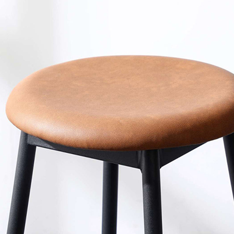 Contemporary Round Backless Armless Bar Stools with Metal Legs Clearhalo 'Bar Furniture' 'Bar Stools' 'bar_stools' 'furn' 'furn_bar_stools' 'Furniture' 'Kitchen & Dining Furniture' 7718567