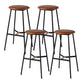Contemporary Round Backless Armless Bar Stools with Metal Legs Brown 4 Piece Set Clearhalo 'Bar Furniture' 'Bar Stools' 'bar_stools' 'furn' 'furn_bar_stools' 'Furniture' 'Kitchen & Dining Furniture' 7718579