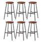 Contemporary Round Backless Armless Bar Stools with Metal Legs Brown 6 Piece Set Clearhalo 'Bar Furniture' 'Bar Stools' 'bar_stools' 'furn' 'furn_bar_stools' 'Furniture' 'Kitchen & Dining Furniture' 7718580
