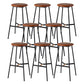 Contemporary Round Backless Armless Bar Stools with Metal Legs Brown 8 Piece Set Clearhalo 'Bar Furniture' 'Bar Stools' 'bar_stools' 'furn' 'furn_bar_stools' 'Furniture' 'Kitchen & Dining Furniture' 7718581