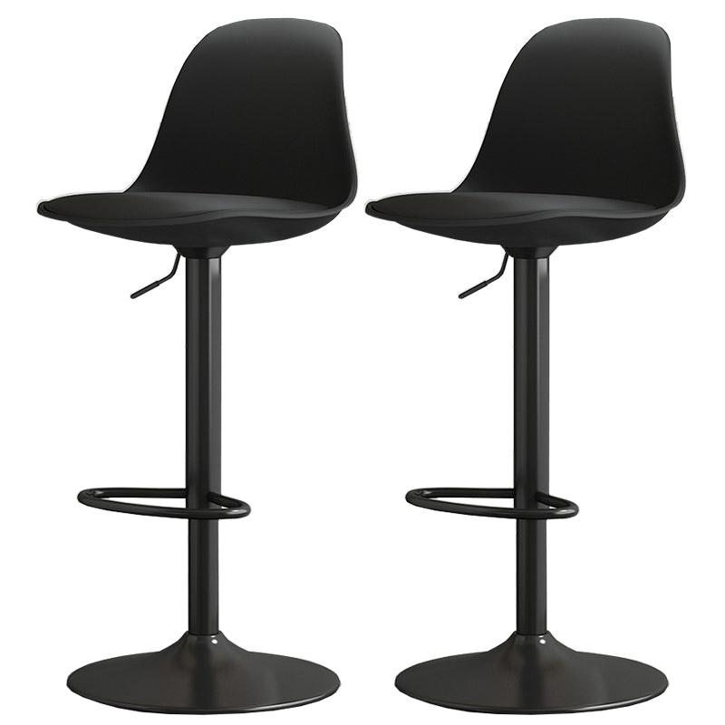 Modern Bucket Adjustable Height Swivel Bar Stool with Metal Base