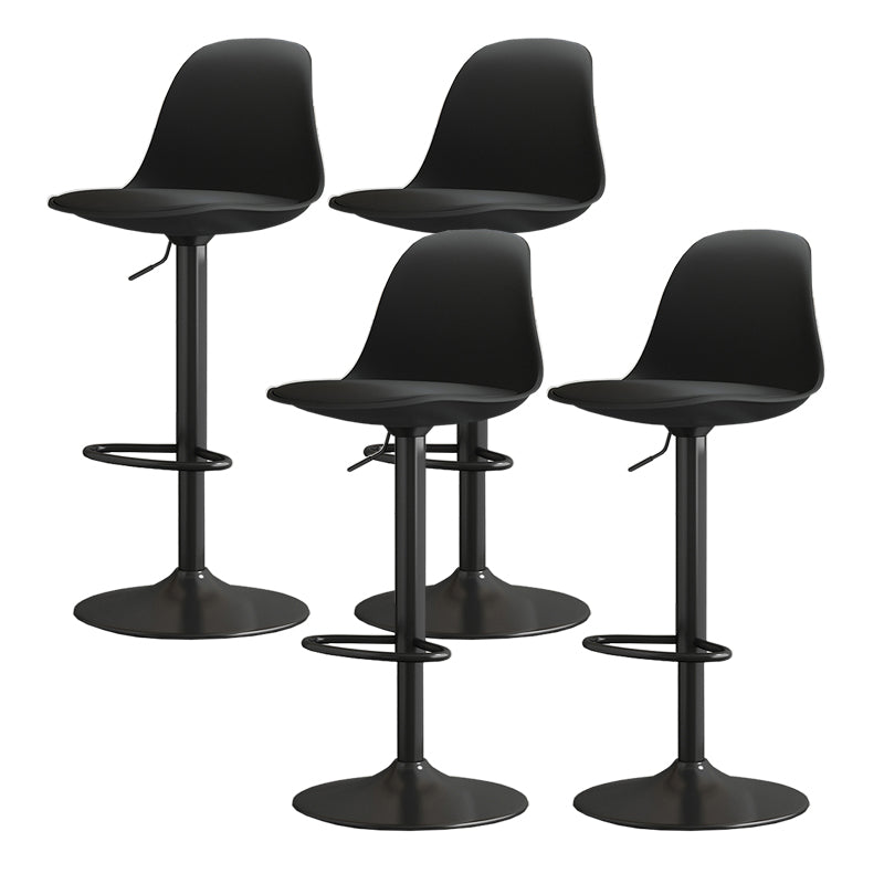 Modern Bucket Adjustable Height Swivel Bar Stool with Metal Base