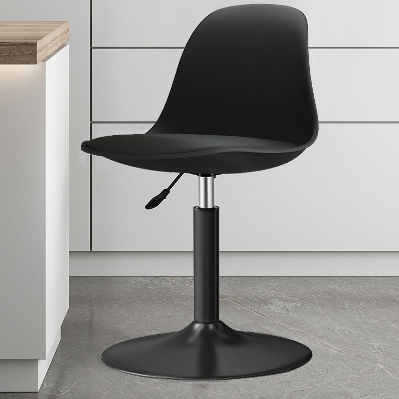 Modern Bucket Adjustable Height Swivel Bar Stool with Metal Base