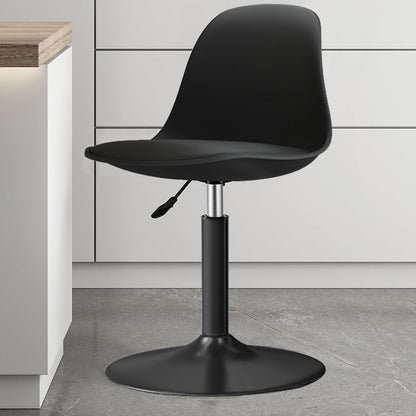 Modern Bucket Adjustable Height Swivel Bar Stool with Metal Base