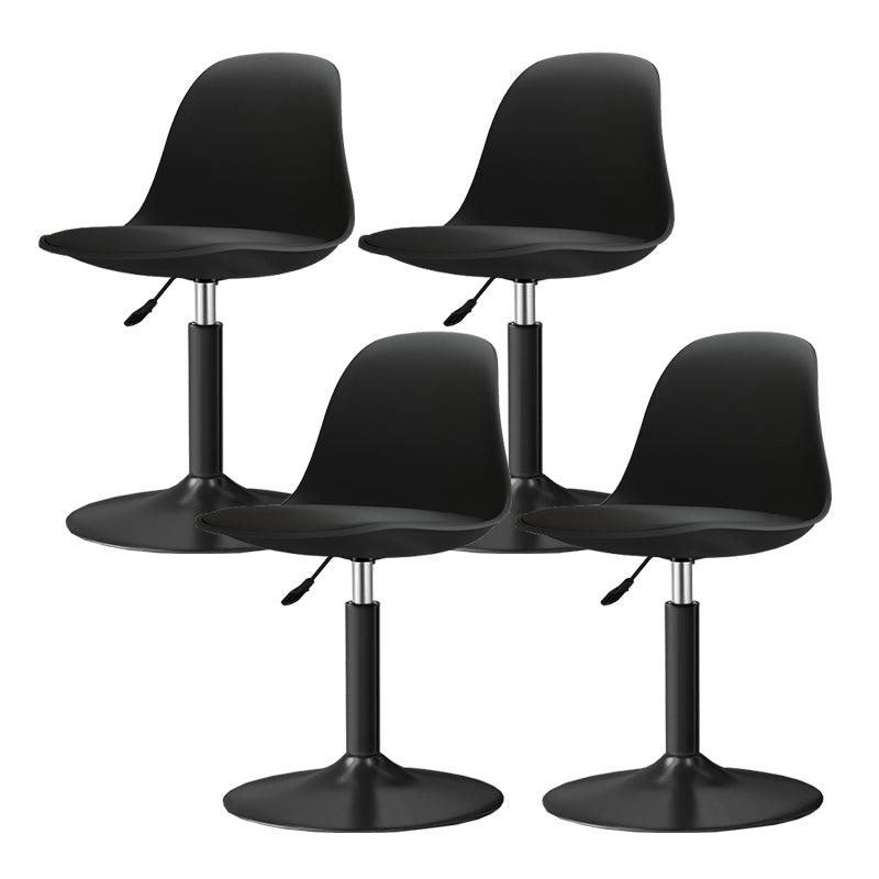 Modern Bucket Adjustable Height Swivel Bar Stool with Metal Base