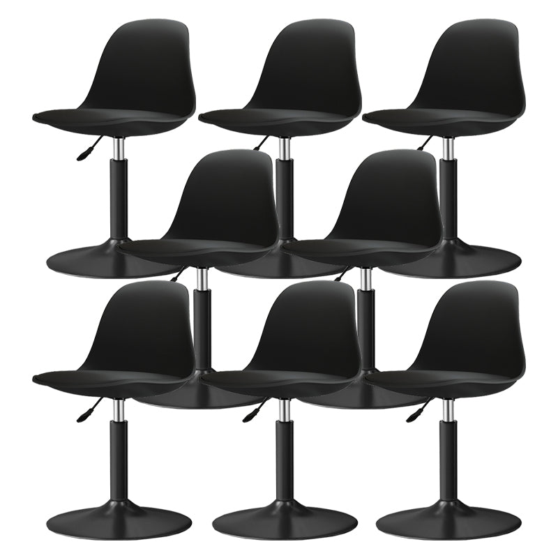 Modern Bucket Adjustable Height Swivel Bar Stool with Metal Base