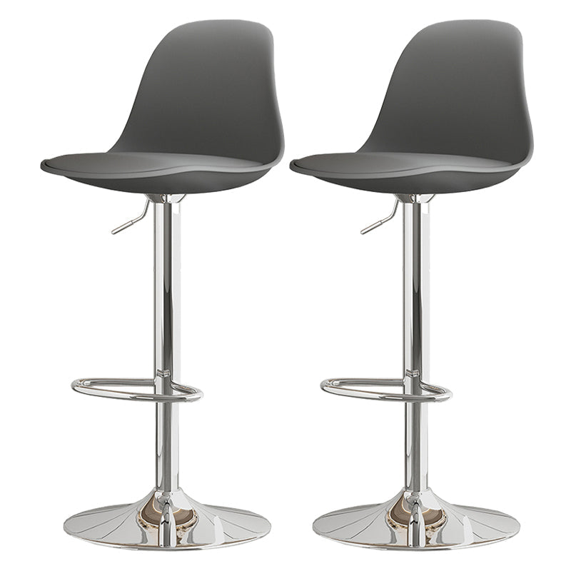 Modern Bucket Adjustable Height Swivel Bar Stool with Metal Base