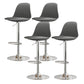 Modern Bucket Adjustable Height Swivel Bar Stool with Metal Base