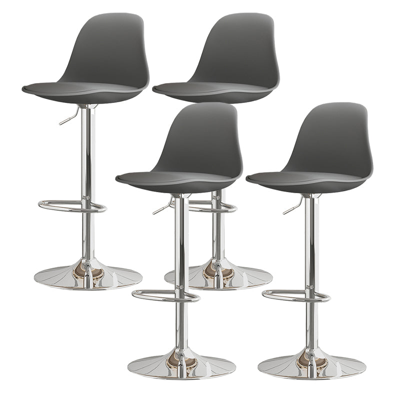 Modern Bucket Adjustable Height Swivel Bar Stool with Metal Base