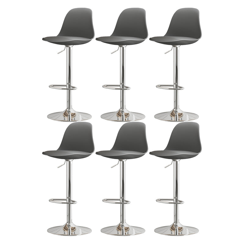 Modern Bucket Adjustable Height Swivel Bar Stool with Metal Base