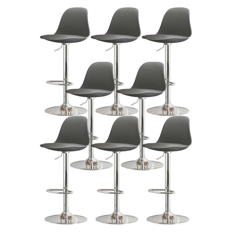 Modern Bucket Adjustable Height Swivel Bar Stool with Metal Base