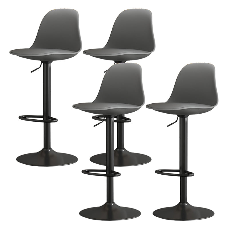 Modern Bucket Adjustable Height Swivel Bar Stool with Metal Base