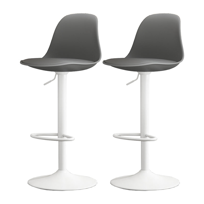 Modern Bucket Adjustable Height Swivel Bar Stool with Metal Base