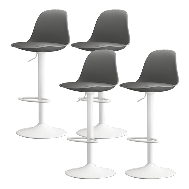 Modern Bucket Adjustable Height Swivel Bar Stool with Metal Base