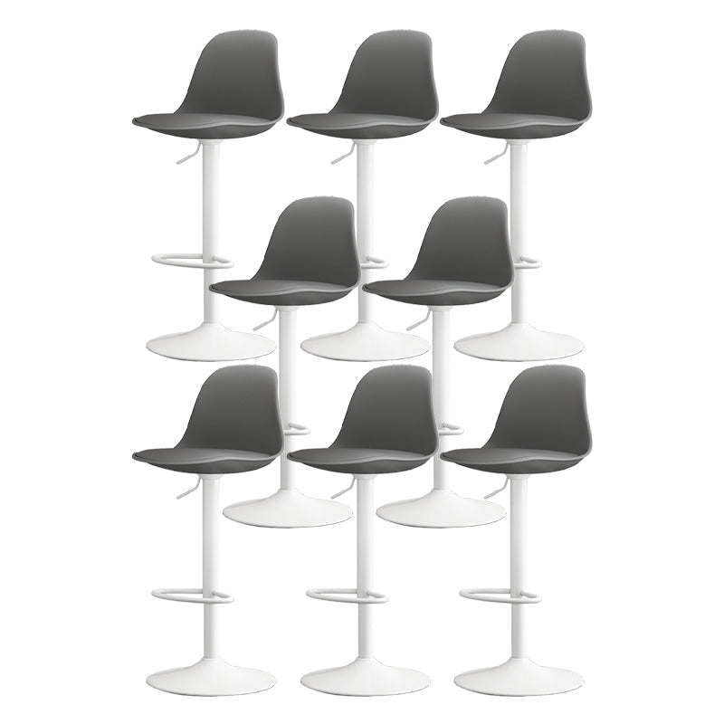 Modern Bucket Adjustable Height Swivel Bar Stool with Metal Base