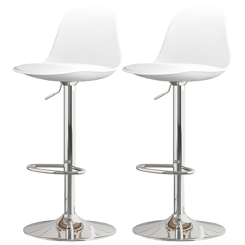 Modern Bucket Adjustable Height Swivel Bar Stool with Metal Base