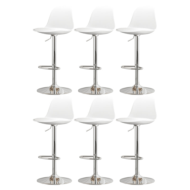 Modern Bucket Adjustable Height Swivel Bar Stool with Metal Base