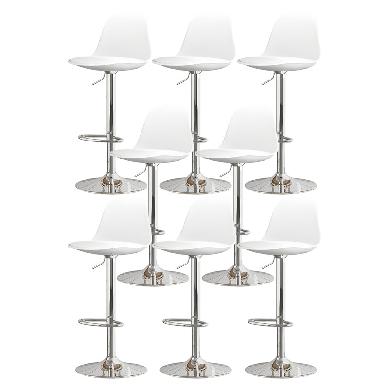 Modern Bucket Adjustable Height Swivel Bar Stool with Metal Base