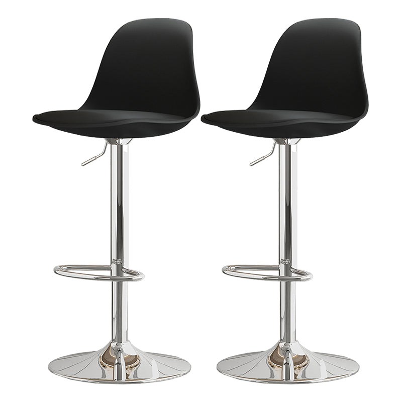 Modern Bucket Adjustable Height Swivel Bar Stool with Metal Base