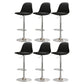 Modern Bucket Adjustable Height Swivel Bar Stool with Metal Base