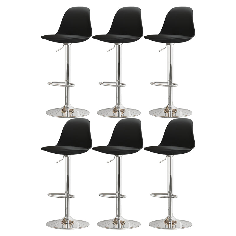 Modern Bucket Adjustable Height Swivel Bar Stool with Metal Base