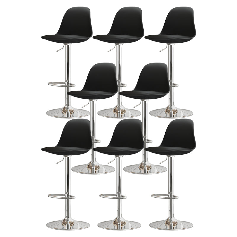 Modern Bucket Adjustable Height Swivel Bar Stool with Metal Base