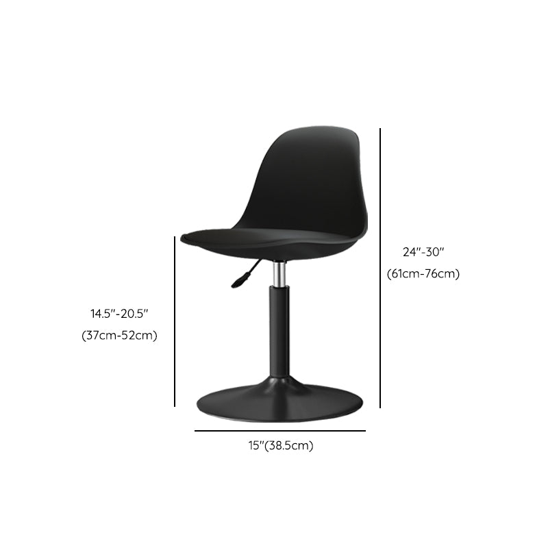 Modern Bucket Adjustable Height Swivel Bar Stool with Metal Base