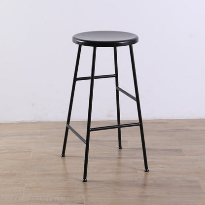 Gambe metalliche contemporanee sgabello da bar per interni in legno massiccio