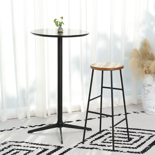 Gambe metalliche contemporanee sgabello da bar per interni in legno massiccio