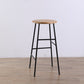 Gambe metalliche contemporanee sgabello da bar per interni in legno massiccio