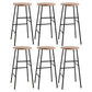 Gambe metalliche contemporanee sgabello da bar per interni in legno massiccio
