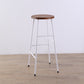 Gambe metalliche contemporanee sgabello da bar per interni in legno massiccio