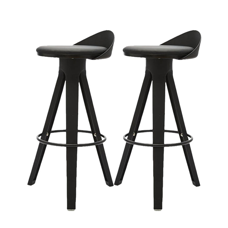 Contemporary Counter Height Stools with Low Back for Living Room