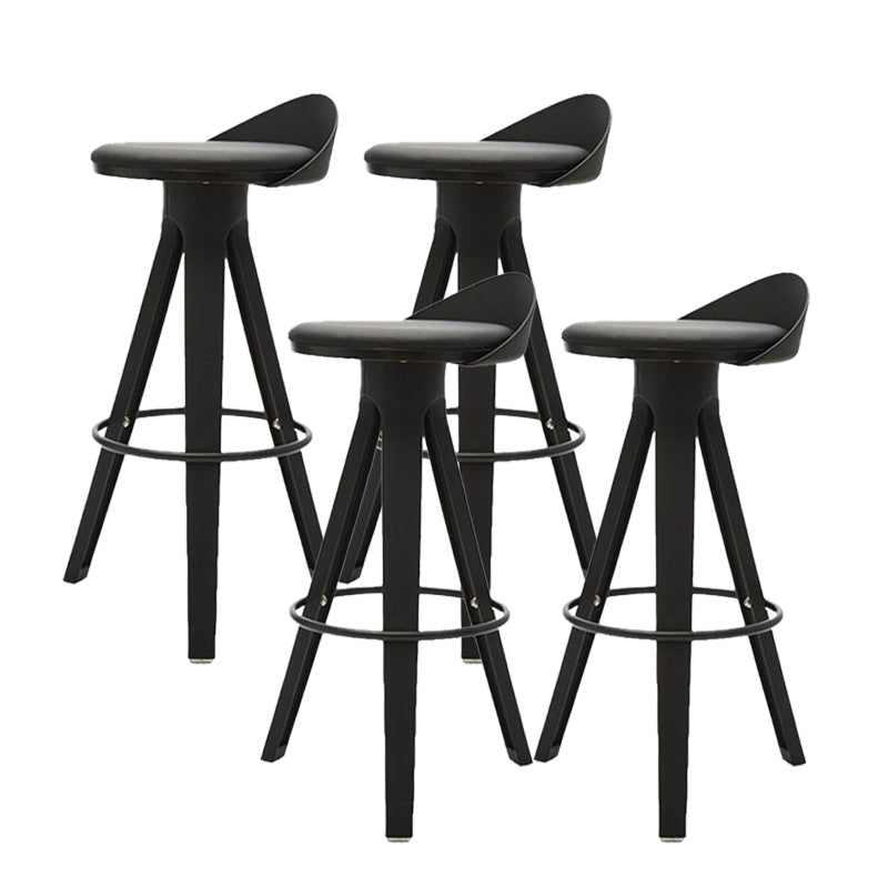 Contemporary Counter Height Stools with Low Back for Living Room
