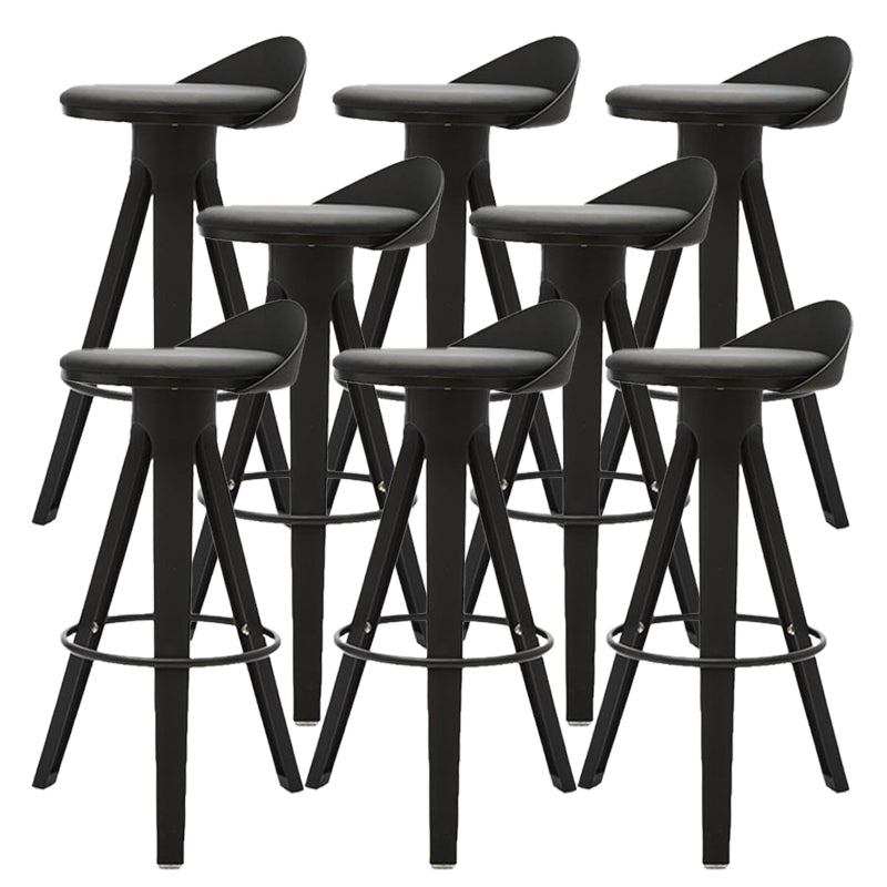 Contemporary Counter Height Stools with Low Back for Living Room