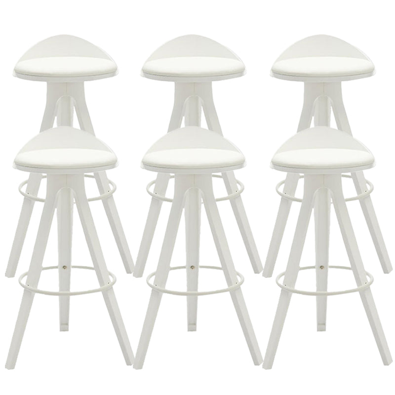 Contemporary Counter Height Stools with Low Back for Living Room