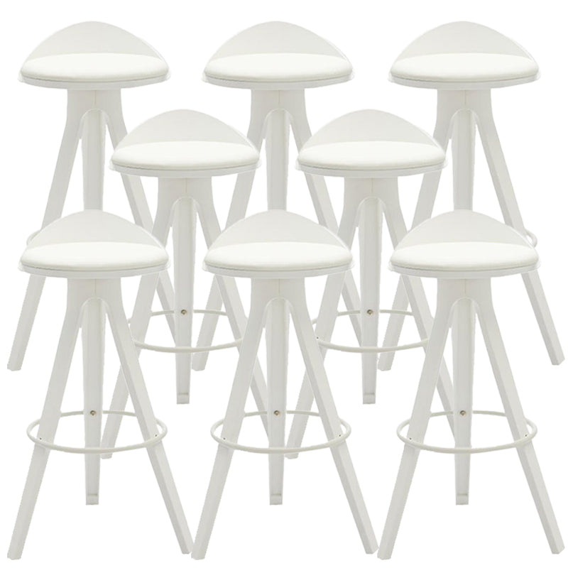 Contemporary Counter Height Stools with Low Back for Living Room