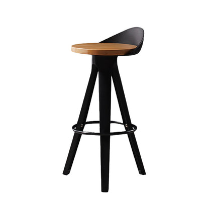 Contemporary Counter Height Stools with Low Back for Living Room