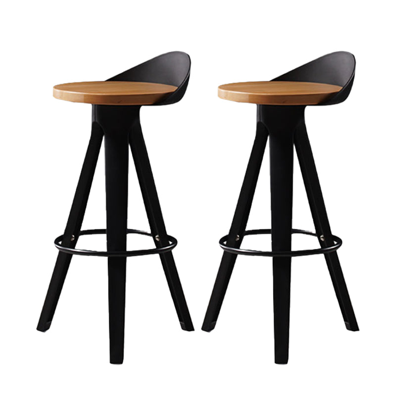 Contemporary Counter Height Stools with Low Back for Living Room