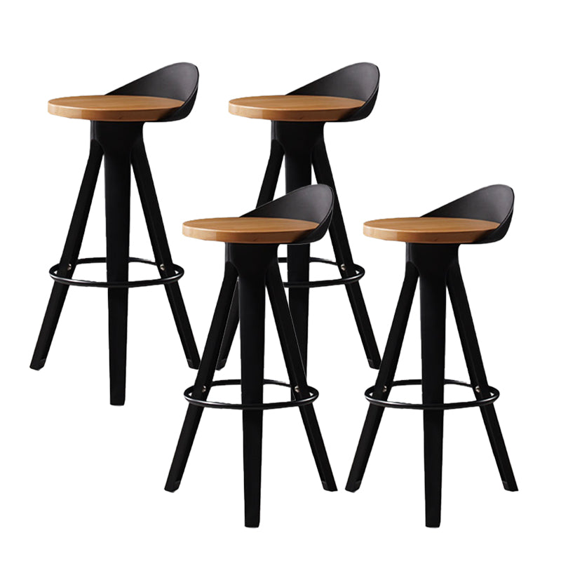 Contemporary Counter Height Stools with Low Back for Living Room