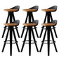 Contemporary Counter Height Stools with Low Back for Living Room